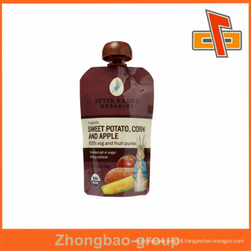 Plastic Laminated Material Friut Juice Spout Bag, Snack Pouch With PVC Spout